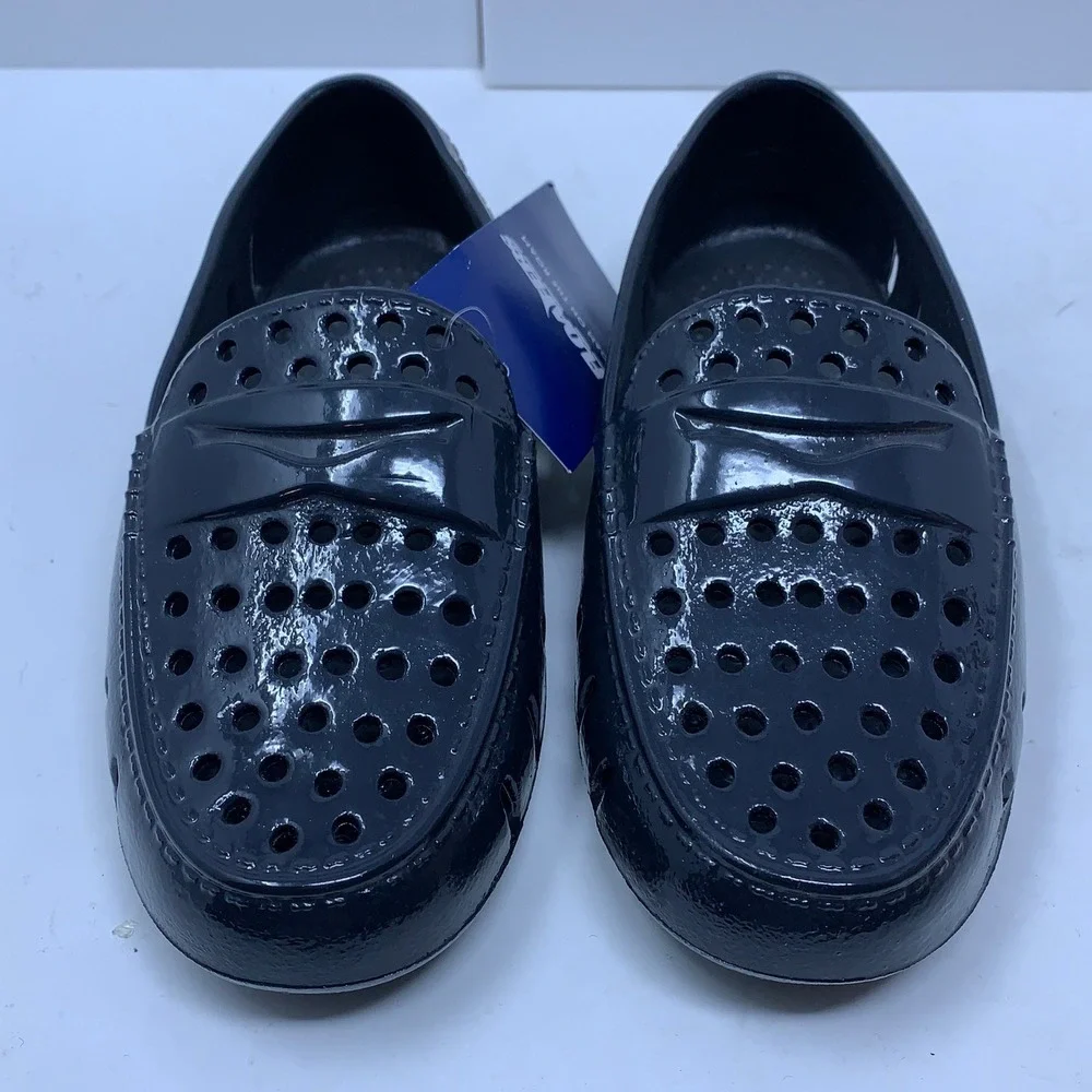 Floafers Kids C12 Black Prodigy Driver Patent Foam Loafers NWT